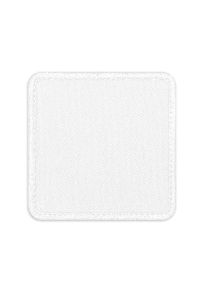 Embroidered Tactical Patches — White / Square 3″×3″