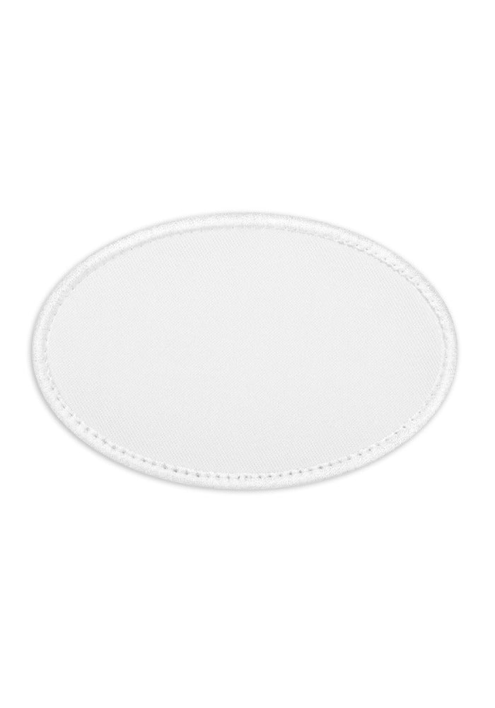 Embroidered Tactical Patches — White / Oval 4″×2.6″