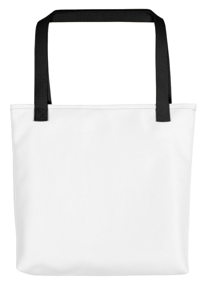 All-Over Print Tote Bag — Black / 15″×15″
