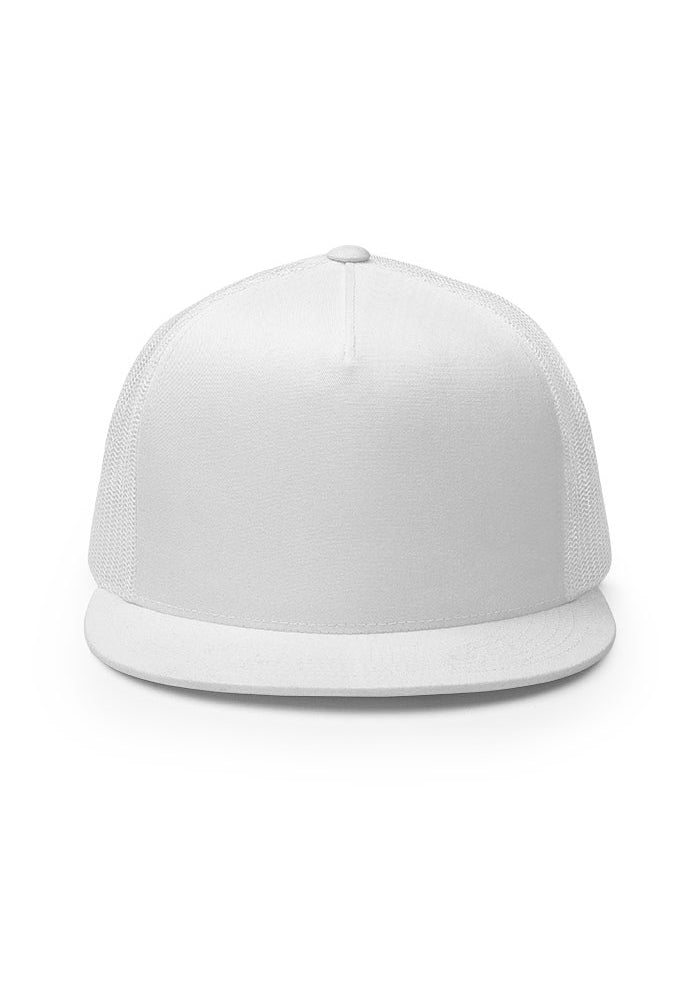 5 Panel Trucker Cap — Yupoong 6006 — White / One size