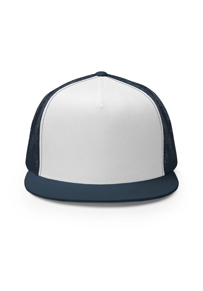 5 Panel Trucker Cap — Yupoong 6006 — Navy/ White/ Navy / One size