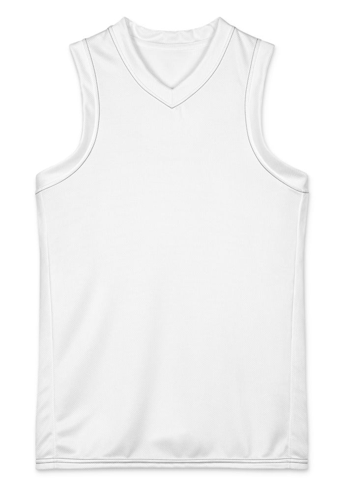 All-Over Print Youth Recycled Basketball Jersey — White