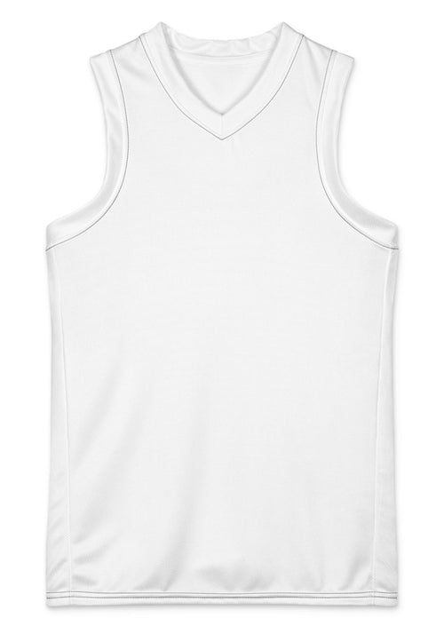 All-Over Print Youth Recycled Basketball Jersey — White