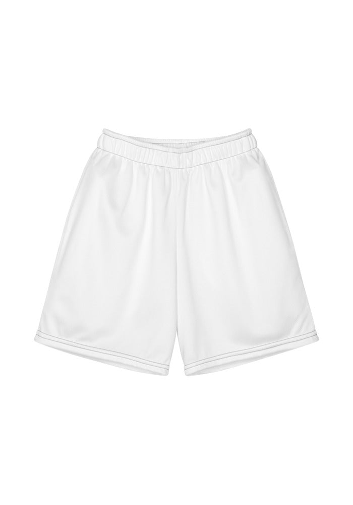 All-Over Print Youth Recycled Mesh Shorts — White