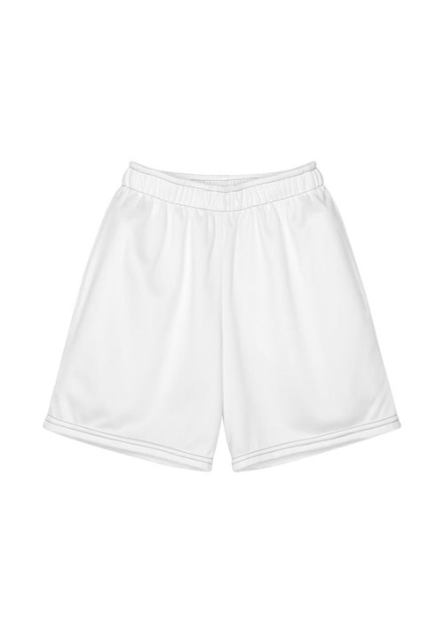 All-Over Print Youth Recycled Mesh Shorts — White