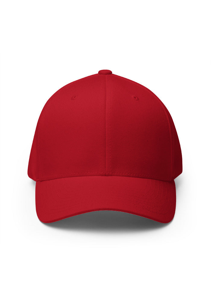 Closed-Back Structured Cap — Flexfit 6277 — Red / L/XL