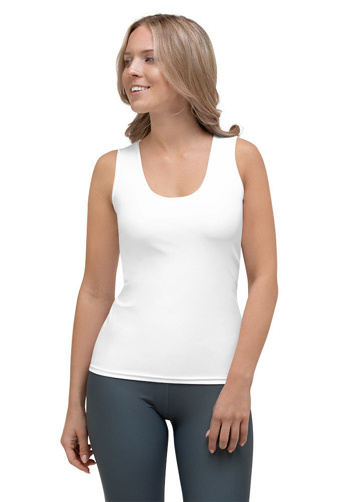 All-Over Print Women's Tank Top — White / S