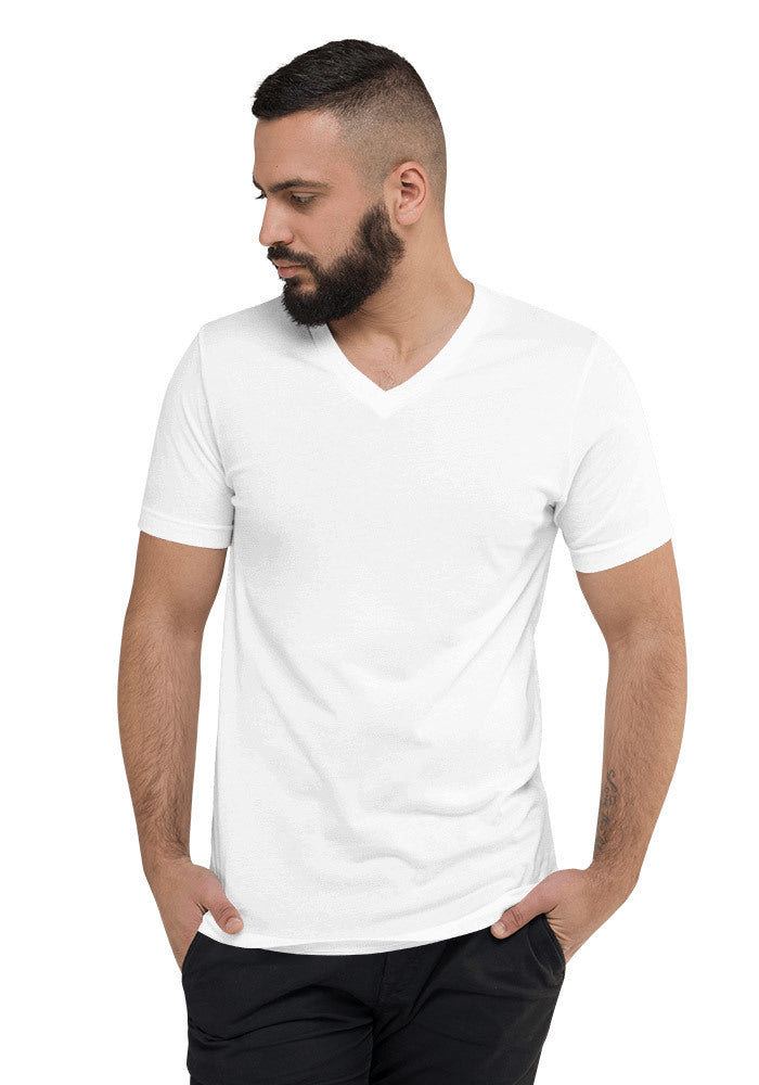 Unisex V-Neck Tee — Bella + Canvas 3005 — White / S