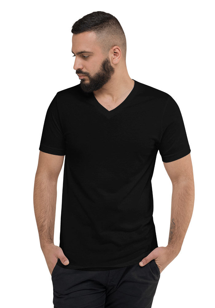 Unisex V-Neck Tee — Bella + Canvas 3005 — Black / M