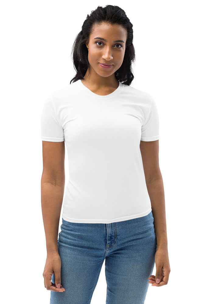 All-Over Print Women's Crew Neck T-Shirt — White / 2XL