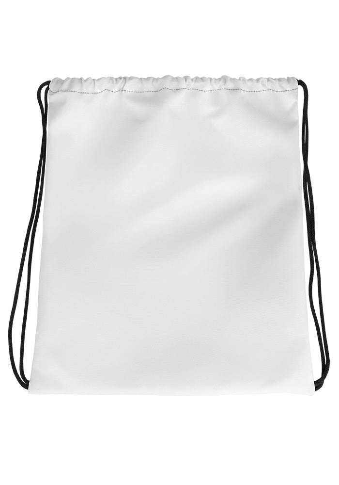 All-Over Print Drawstring Bag — White / 15″×17″