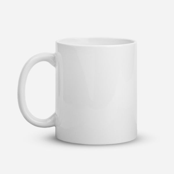 White ceramic mug ready for custom company branding