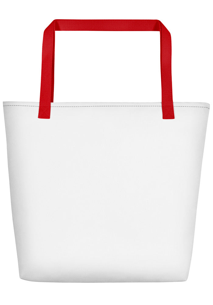 All-Over Print Large Tote Bag w/ Pocket — Red / 16″×20″