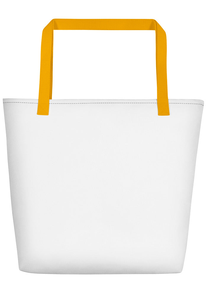All-Over Print Large Tote Bag w/ Pocket — Yellow / 16″×20″