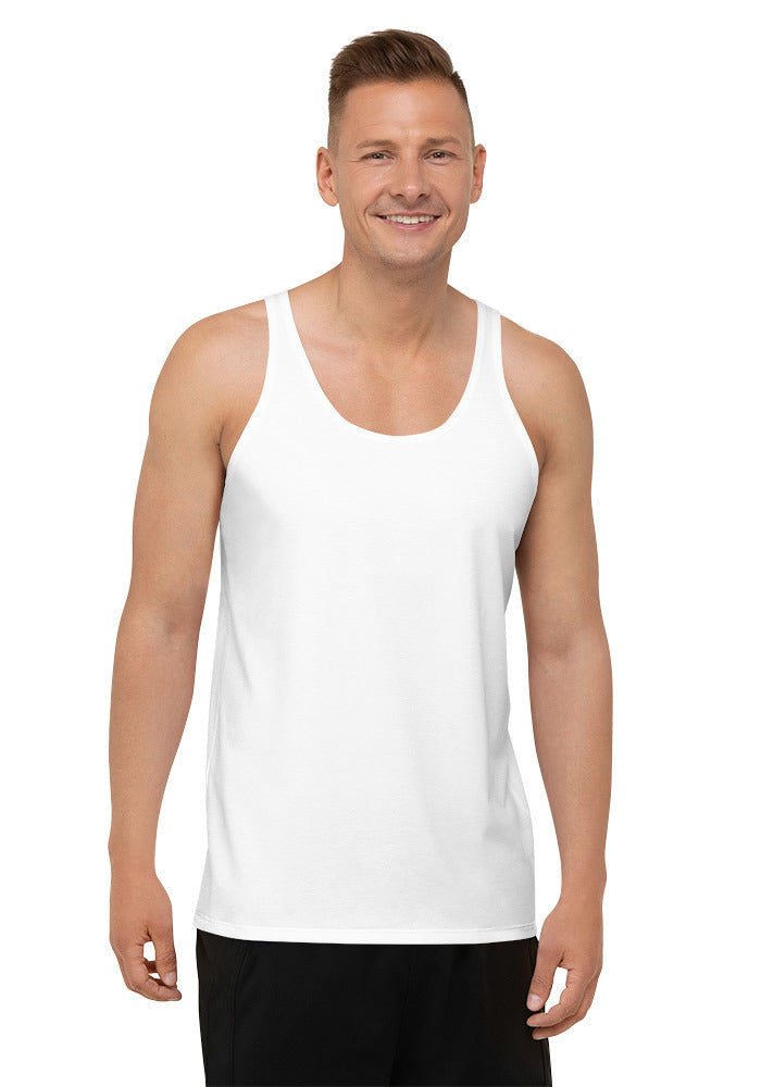 All-Over Print Men's Tank Top — White / S