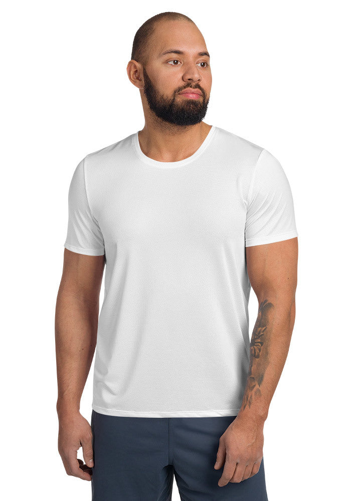 All-Over Print Men's Athletic T-Shirt — White / 2XL