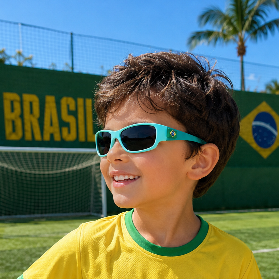 Brazil Flag Kids Sunglasses Charms | x1 Pair | Age 3+