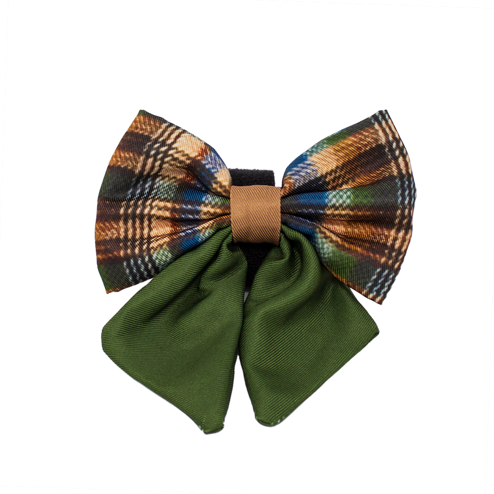 Oak Forest Plaid Dog Sailor Bow Tie