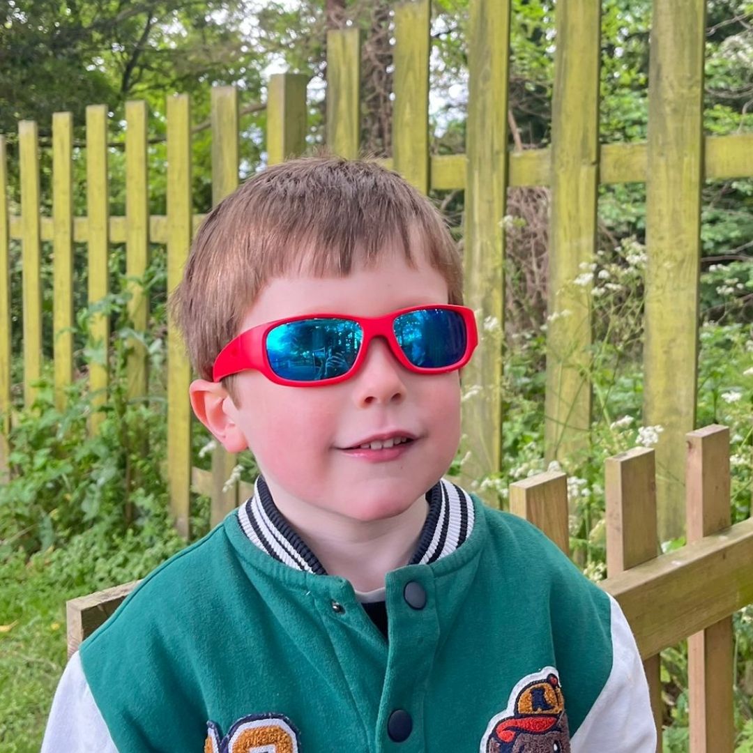Red Kids Sunglasses | REVO Lens | Snug Fit | 6-12 Years