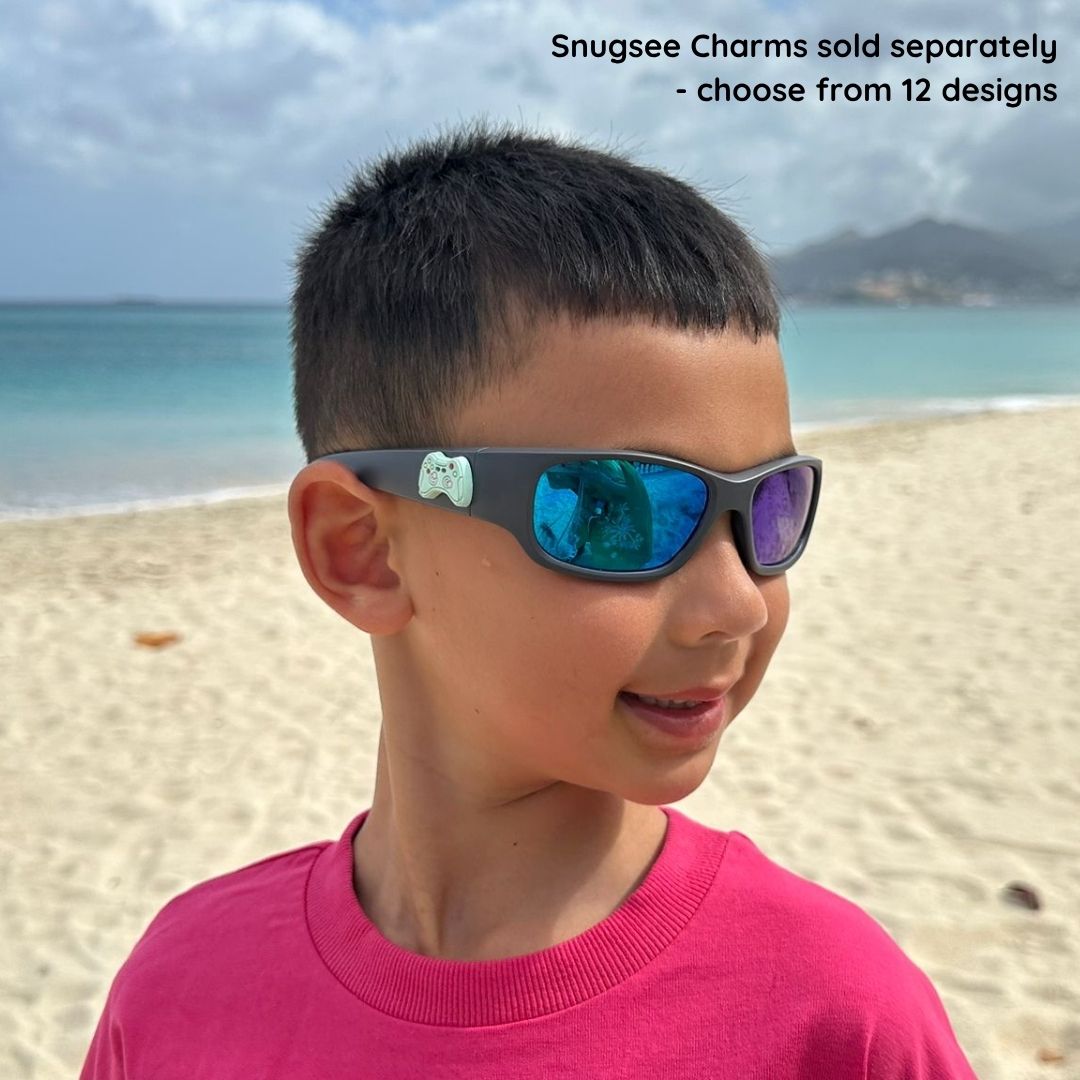 Black Charcoal Kids Sunglasses | REVO Lens | Snug Fit | 6-12 Years