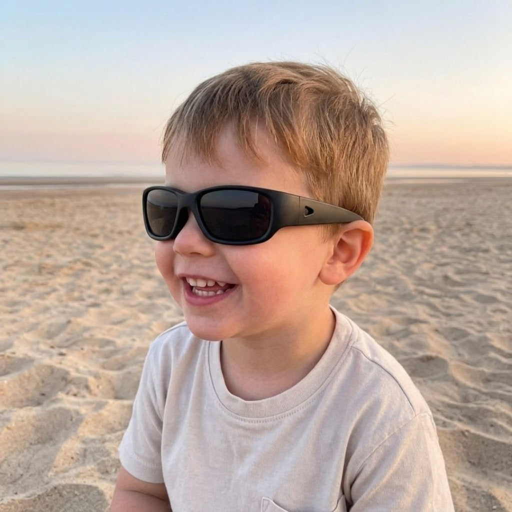 Jet Black Kids Sunglasses | Polarised Lens | Classic Fit | 3-5 Years