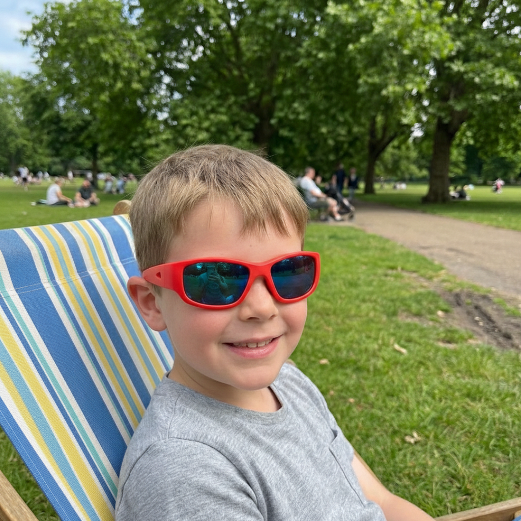 Red Kids Sunglasses | REVO Lens | Snug Fit | 6-12 Years