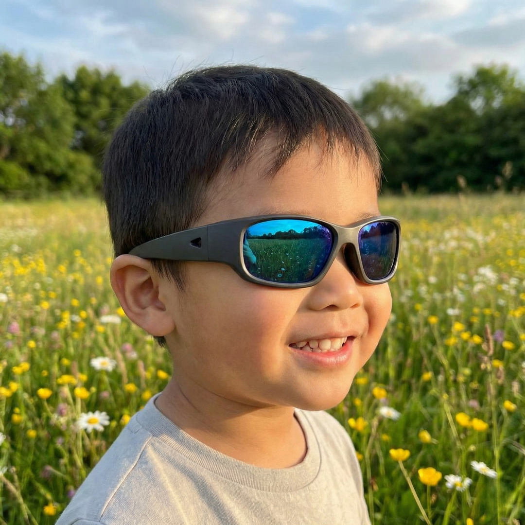 Black Charcoal Toddler Sunglasses | REVO Lens | Classic Fit | 1-2 Years