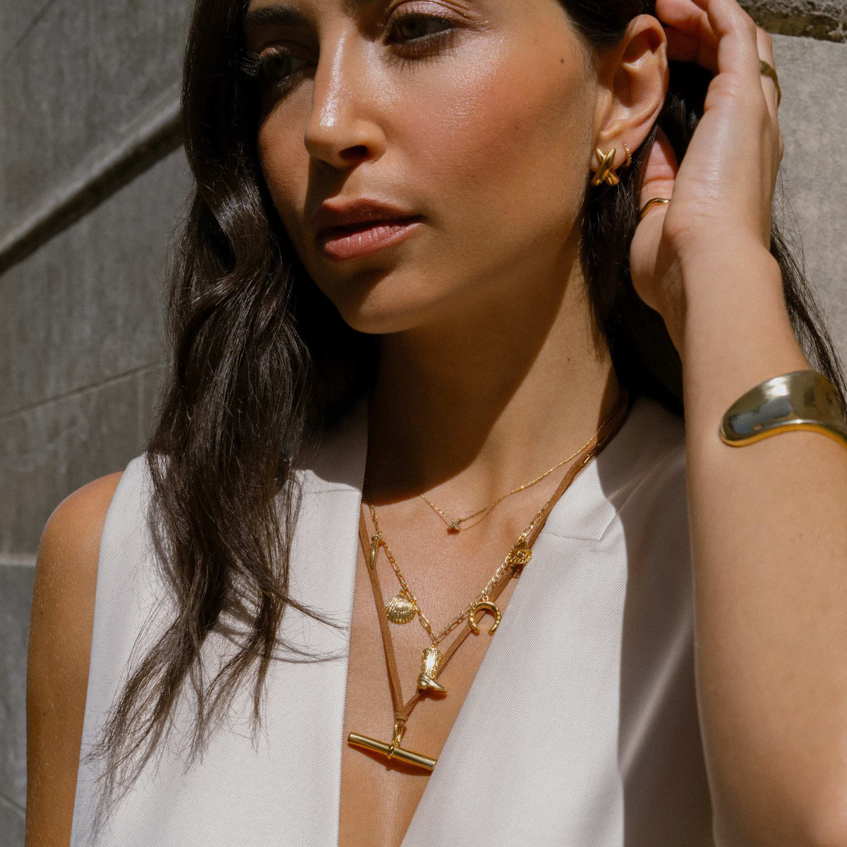 Statement T-Bar Adjustable Cord Necklace