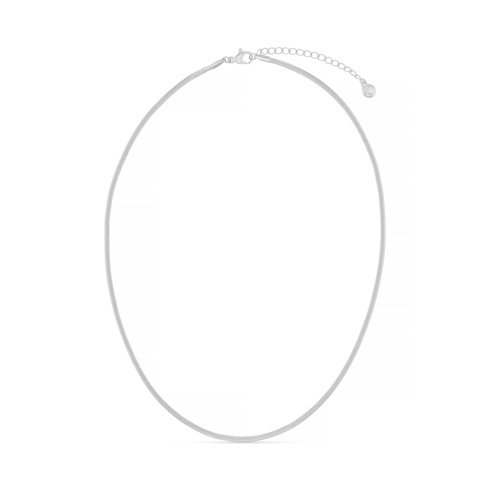 LUXE Flat Snake Chain Necklace-Silver