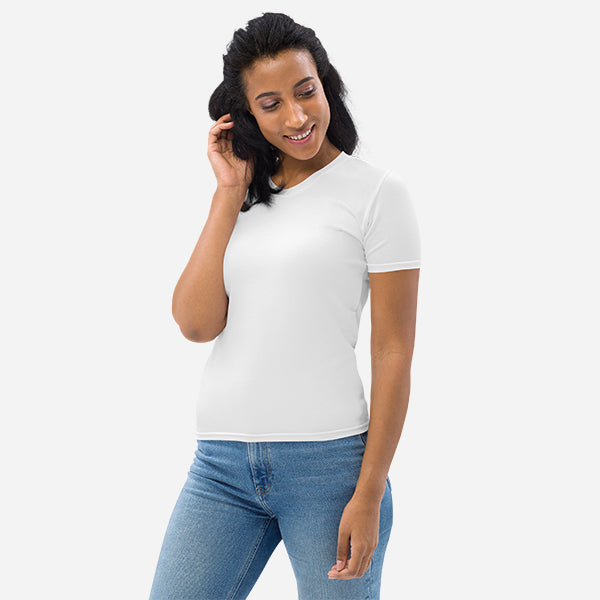 All-Over Print Women's Crew Neck T-Shirt — supplier product photograph