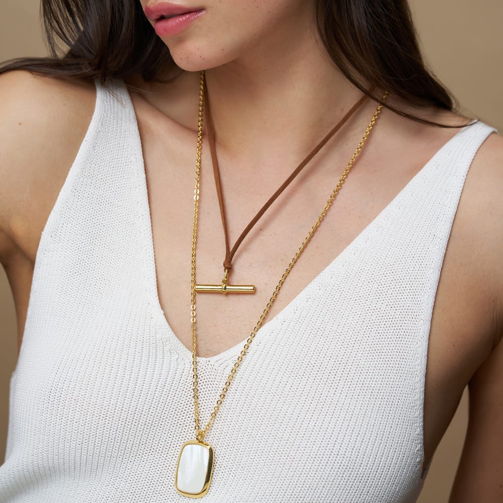 Statement T-Bar Adjustable Cord Necklace