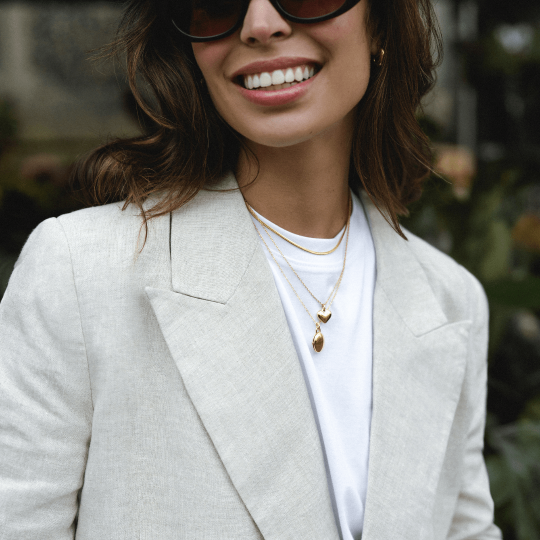 LUXE Domed Heart Necklace - Gold