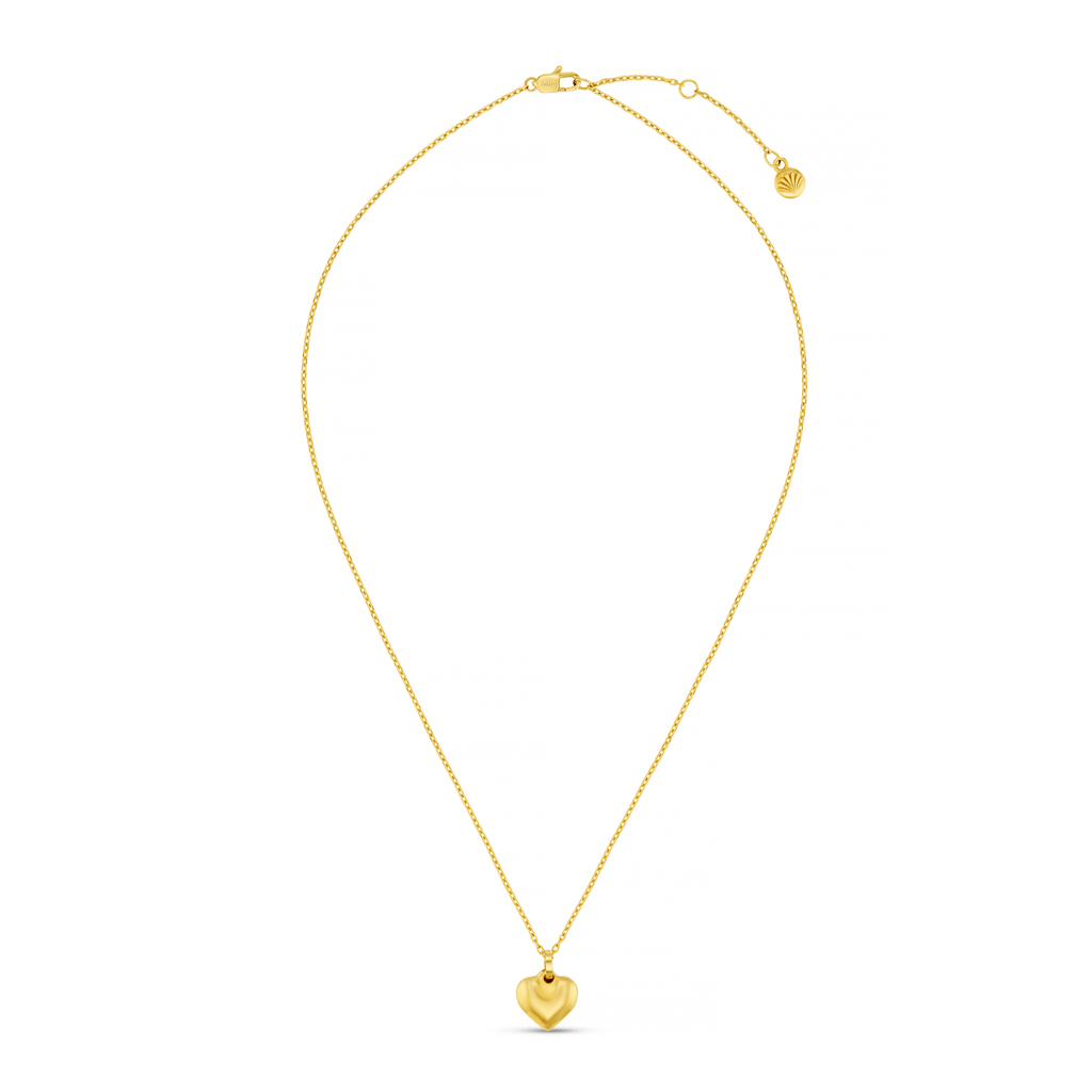 LUXE Domed Heart Necklace - Gold