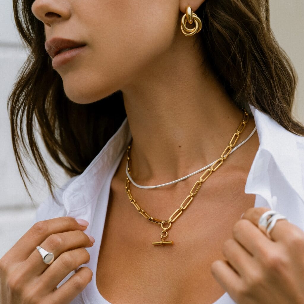 LUXE Flat Snake Chain Necklace-Silver
