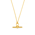 Dainty T-Bar Knot Necklace - Gold