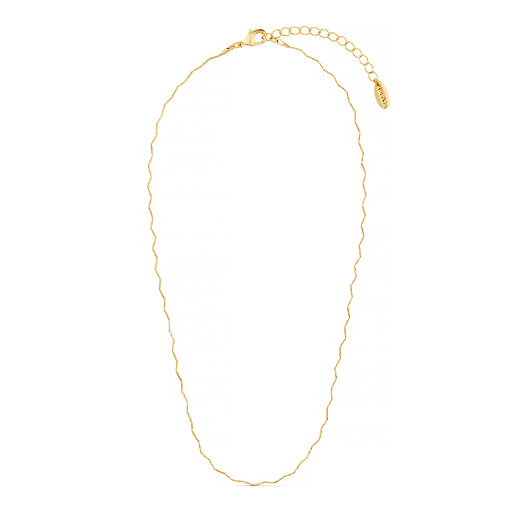 Fine Wave Chain Necklace - Gold