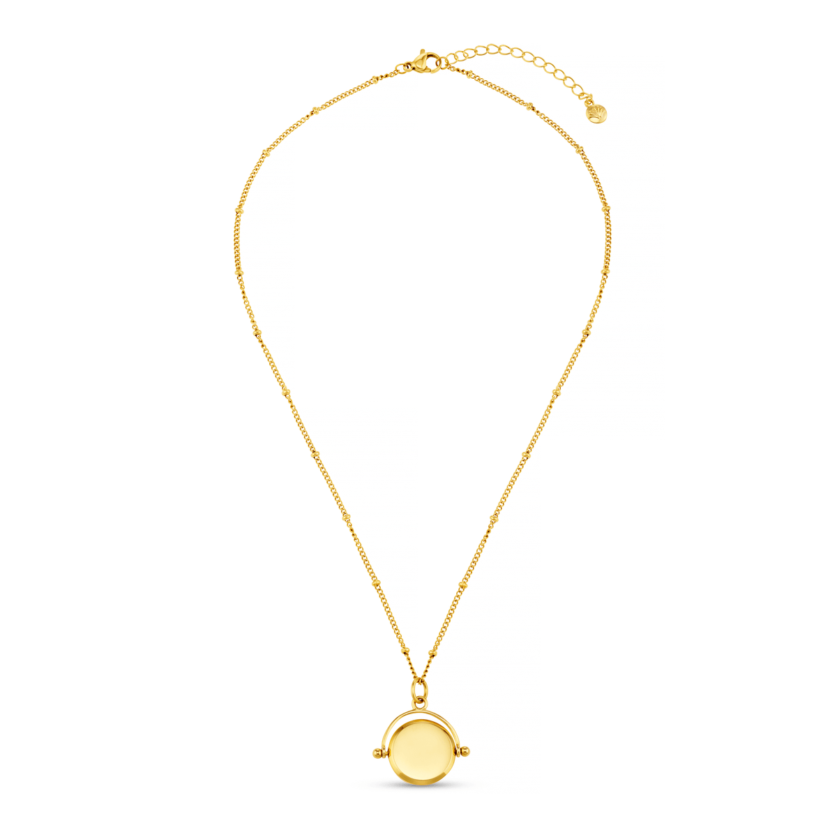LUXE Faceted Disc Spinner Necklace - Gold