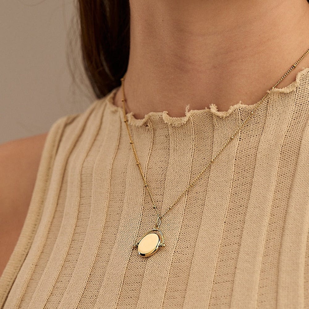 LUXE Faceted Disc Spinner Necklace - Gold