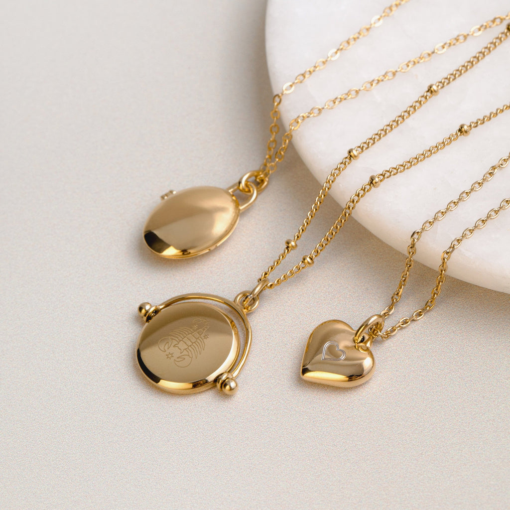 LUXE Faceted Disc Spinner Necklace - Gold
