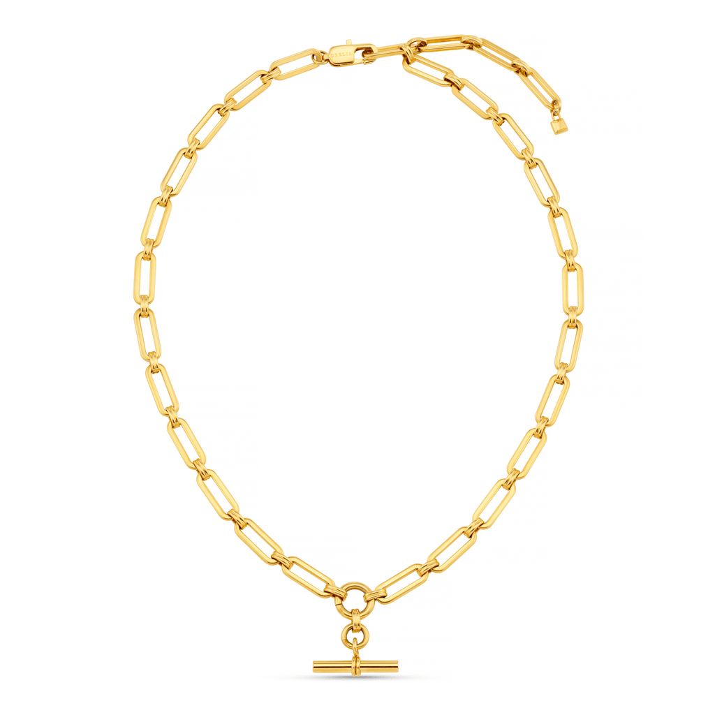 LUXE Linear Link T-Bar Necklace - Gold
