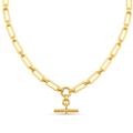 LUXE Linear Link T-Bar Necklace - Gold