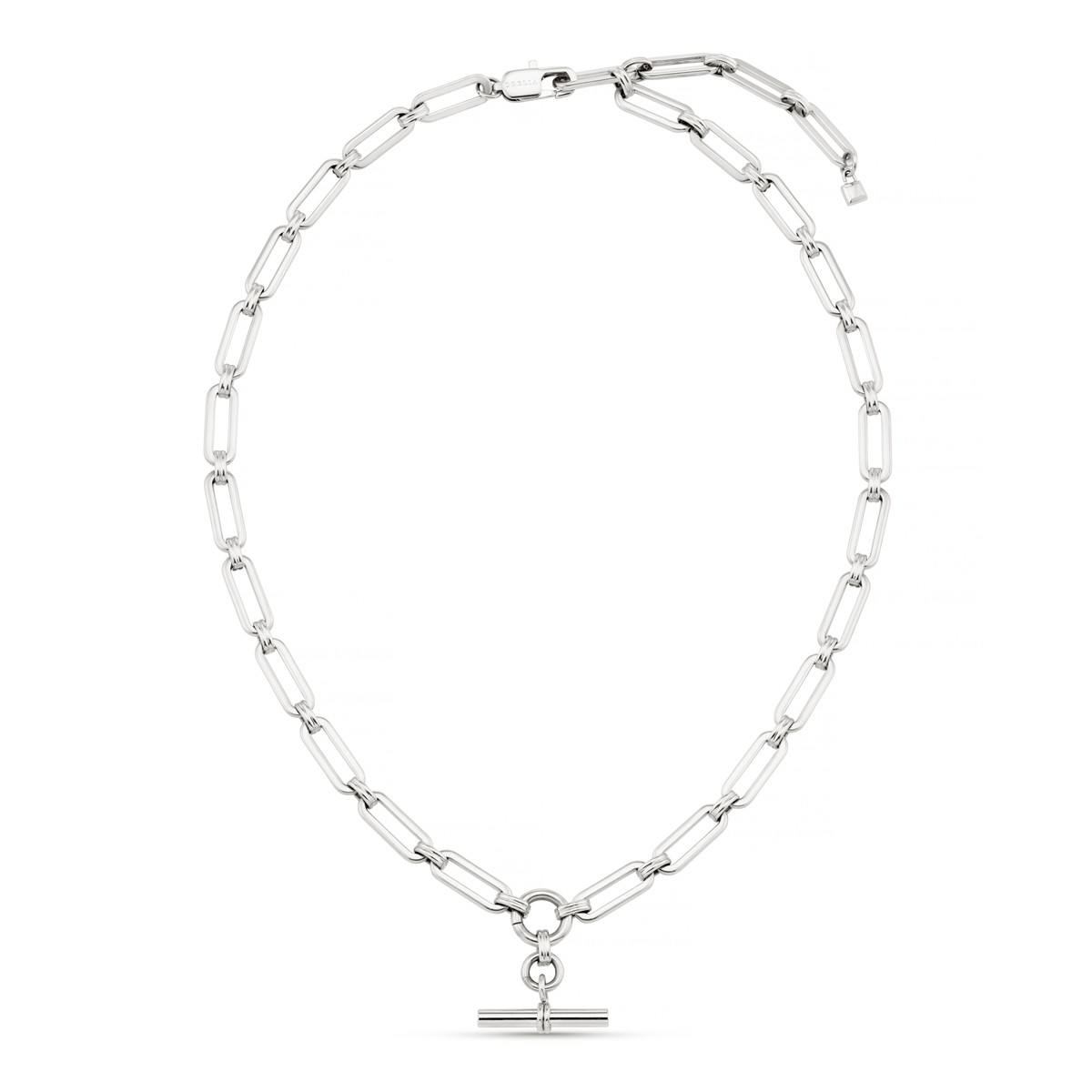 LUXE Linear Link T-Bar Necklace - Silver