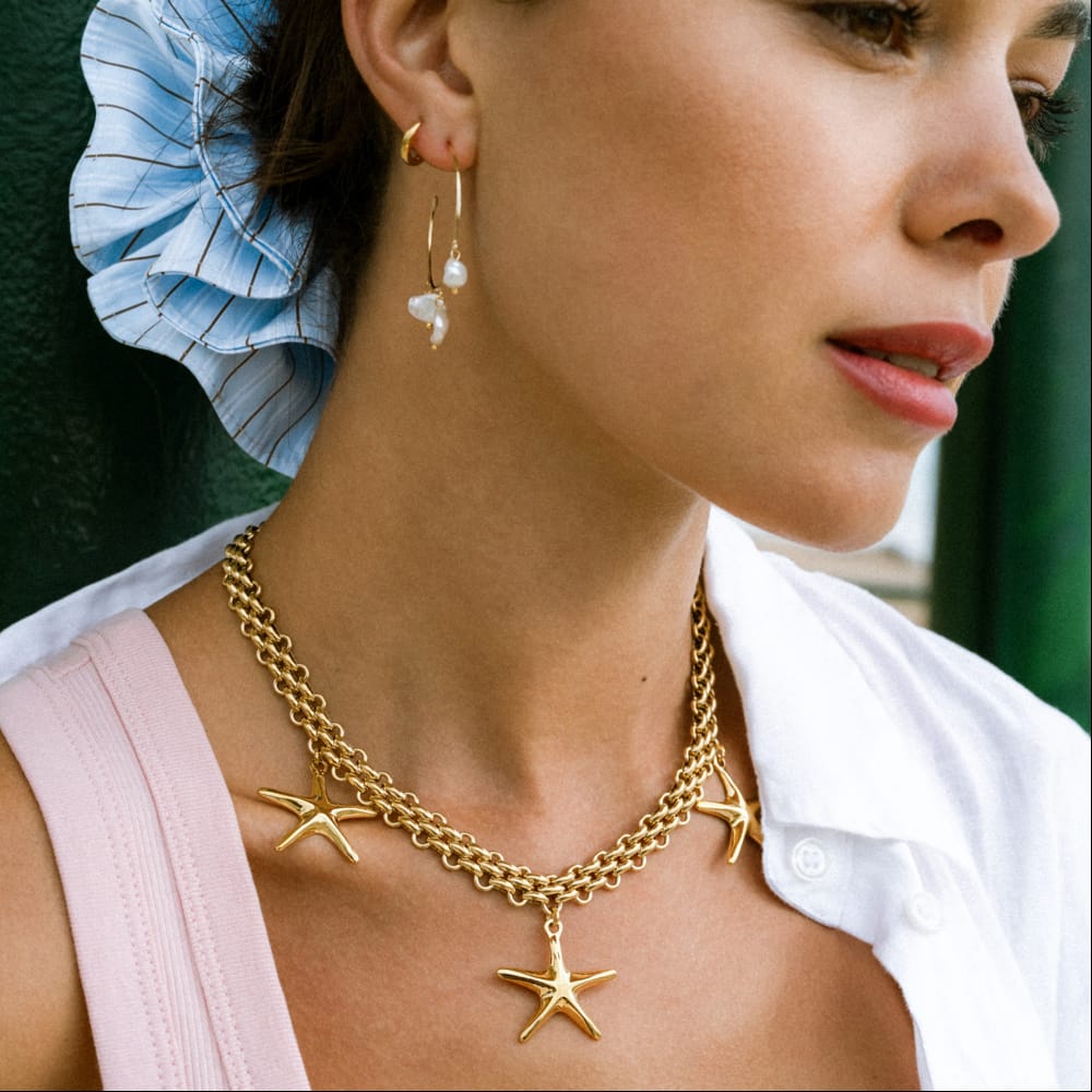 LUXE Statement Chain & Starfish Necklace