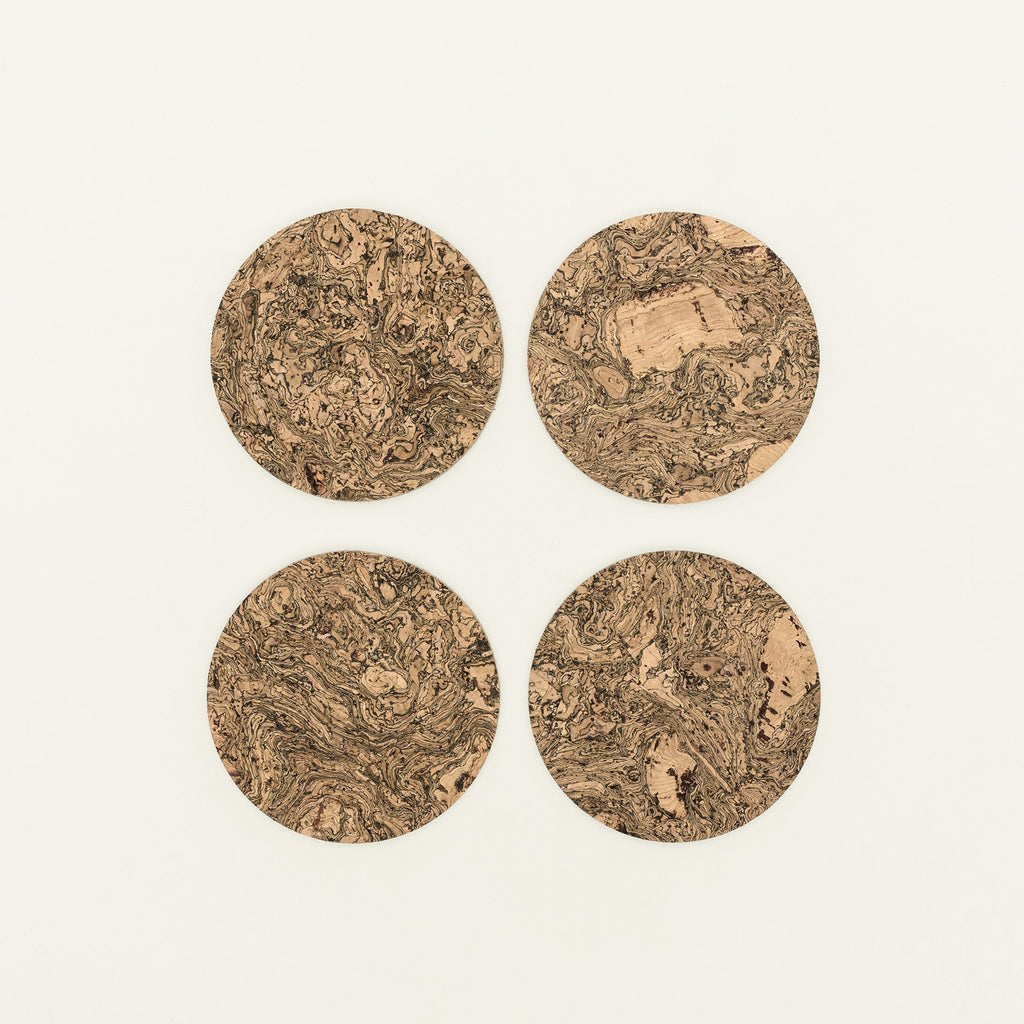 Cork Coasters | Twist Black | Round
